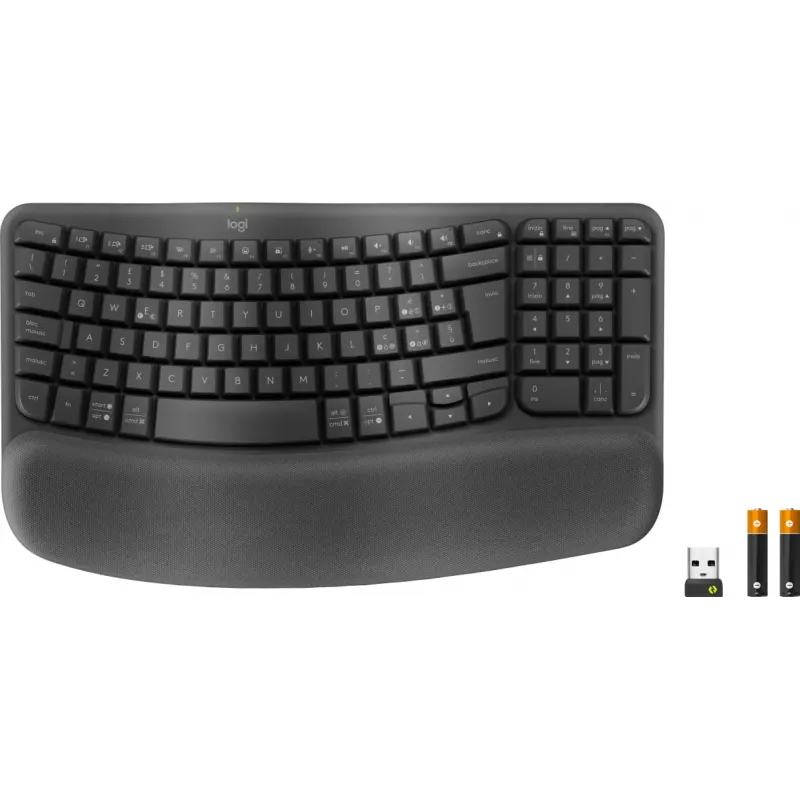 Logitech Ergo Series Wave Keys for Business langaton ergonominen näppäimistö, italialainen asettelu, grafiitti