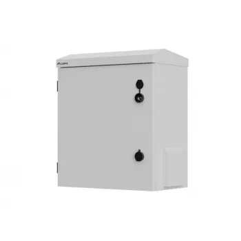 10 tuuman seinä-/mastokiinnitteinen rack-kotelo, IP55 tiivistetty, 420x300x500 mm, harmaa, koottu