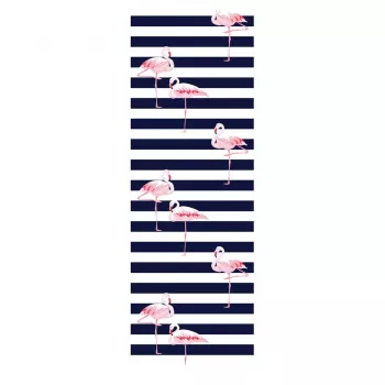 GRB GreenBlue GB183 klassinen pyökkipuinen lepotuoli flamingokuvioinnilla
