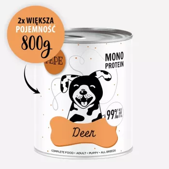 Paka Zwierzaka Pepe Jeleń märkäruoka koirille hirvellä 800g