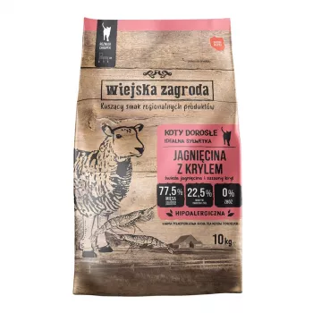 WIEJSKA ZAGRODA lammas ja krilli kuivaruoka kissoille - 10 kg