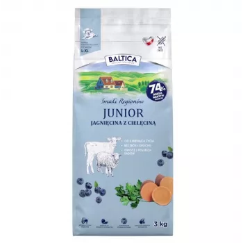 BALTICA Flavours of Regions Junior lammas ja vasikka - viljaton kuivaruoka pennuille, 3 kg