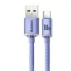 Baseus USB-A - USB-C Crystal Shine 100W 2m violetti kaapeli