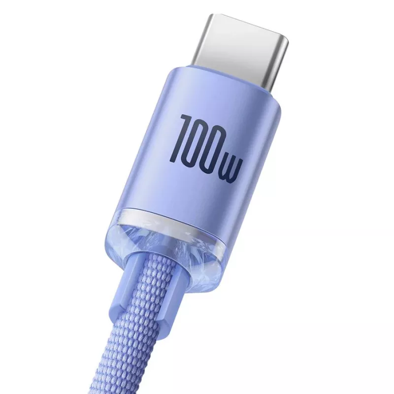 Baseus USB-A - USB-C Crystal Shine 100W 2m violetti kaapeli
