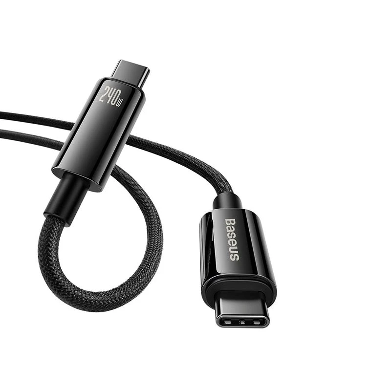 Baseus Tungsten Gold USB-C - USB-C 240W pikalatauskaapeli 1m musta