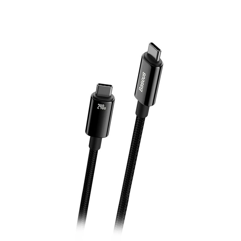 Baseus Tungsten Gold USB-C - USB-C 240W pikalatauskaapeli 1m musta