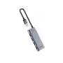 UGREEN USB-C-keskitin CM653 4-porttinen USB-A 5Gbps 100W PD:llä, Space Grey