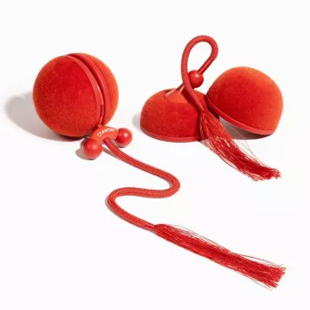 Cheerble WICKED BALL DUO2-VINTAGE RED älykäs interaktiivinen lemmikkilelu, 2 palloa, USB-C-lataus, IP65 roiskevesitiivis, 3 pelitilaa, kissoille ja pienille koirille