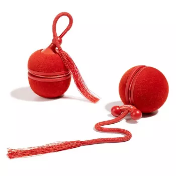 Cheerble WICKED BALL DUO2-VINTAGE RED älykäs interaktiivinen lemmikkilelu, 2 palloa, USB-C-lataus, IP65 roiskevesitiivis, 3 pelitilaa, kissoille ja pienille koirille