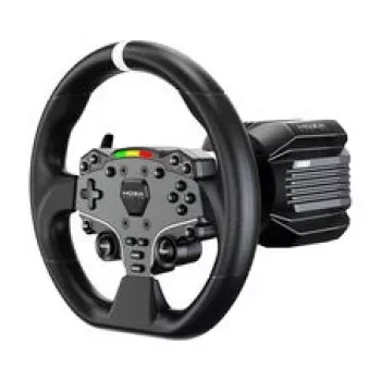 MOZA R5 Pro Racing -ajosimulaattori - 5,5 Nm Direct Drive -rattiakseli, 11 tuuman nahkaratti, 2-polkimen sarja