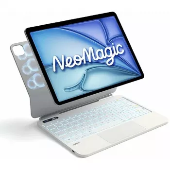 Inateck NeoMagic KB903-11A magneettinen näppäimistökotelo iPad Air 11 / iPad Pro 11:lle, QWERTZ, maidonvalkoinen