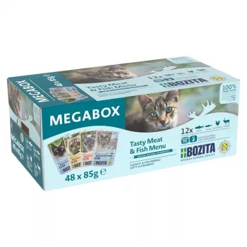 BOZITA kissan ruokapussit kastikkeessa Megabox 48x85g
