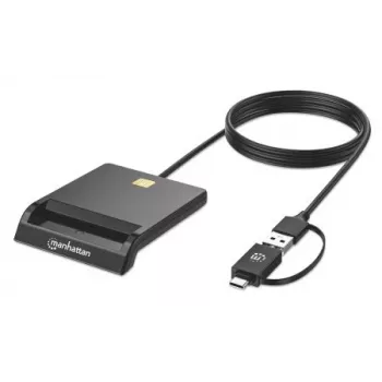 Manhattan USB-C & USB-A Combo älykortinlukija, musta
