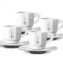 Bialetti RTATZ402 espressokuppisarja, 4-osainen, valkoinen posliini, 75 ml