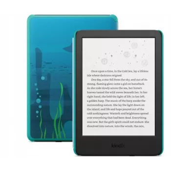 Amazon Kindle Kids 6 tuuman 16GB e-lukulaite Ocean Explorer suojakotelolla ja 1 vuoden Amazon Kids+