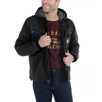 Carhartt Sandstone Barlett takki miesten Sherpa-vuorattu hupullinen työtakki, DWR-käsittely, Bi-Swing-selkä, kolminkertaiset tikkaukset, Carhartt ruskea