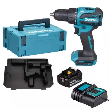 Makita DHP490SF1J 18V LXT harjaton iskuruuvinväännin 3.0Ah akulla, laturilla ja Makpac-laatikolla