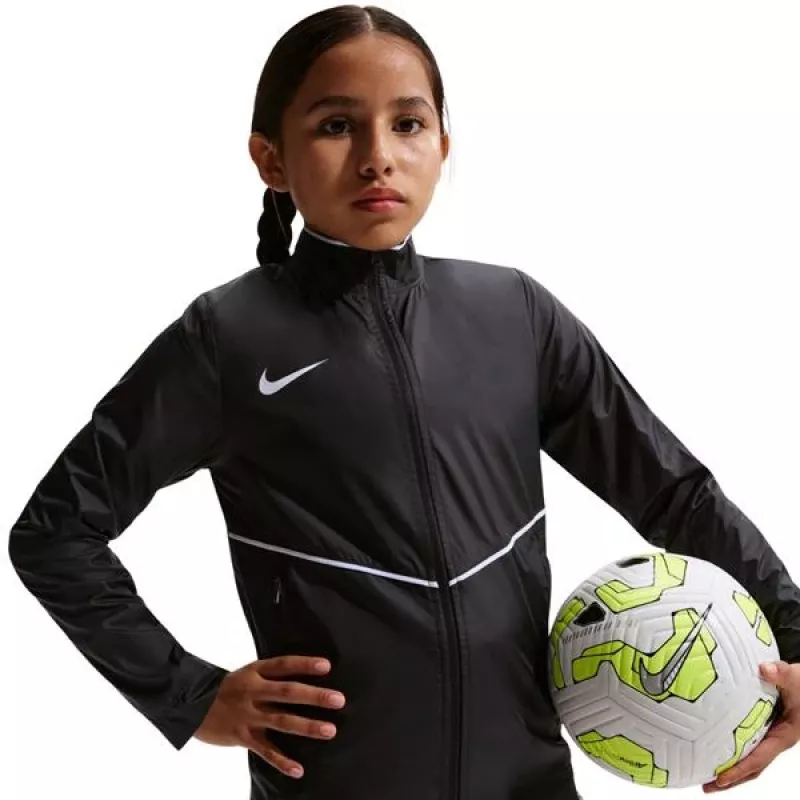Nike Park 26 Rain lasten vedenpitävä takki vetoketjulla ja hupulla - musta, koko L