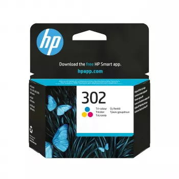 HP 302 alkuperäinen mustepatruuna, kolmivärinen (syaani, magenta, keltainen) - vakioteho