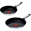 Tefal Emotion ruostumattomasta teräksestä valmistettu pannusarja, 2-osainen, 24/28 cm