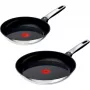 Tefal Emotion ruostumattomasta teräksestä valmistettu pannusarja, 2-osainen, 24/28 cm