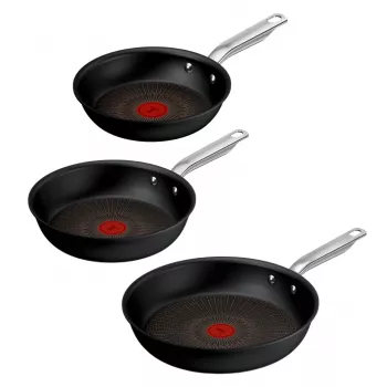 Tefal Experience alumiininen pannusarja, 3-osainen, musta, 20/24/28 cm