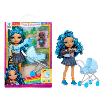 Rainbow High Jr. High Bestie Babysitters - Skyler Bradshaw muotinukke pentuineen ja tarvikkeineen