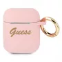 GUESS GUA2SSSI AirPods 1/2 kotelo pinkki silikoni Vintage Script