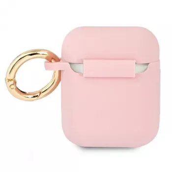 GUESS GUA2SSSI AirPods 1/2 kotelo pinkki silikoni Vintage Script