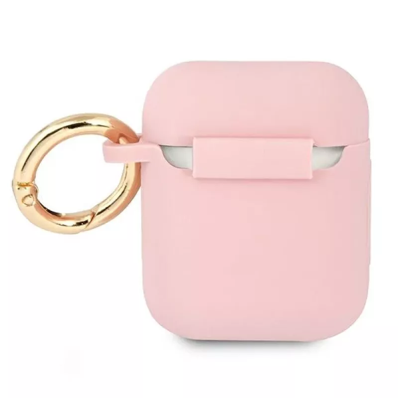 GUESS GUA2SSSI AirPods 1/2 kotelo pinkki silikoni Vintage Script