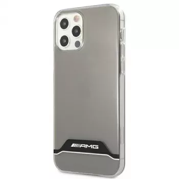 AMG AMHCP12MTCBW iPhone 12/12 Pro läpinäkyvä kovakuori sähköpinnoitettu musta & valkoinen