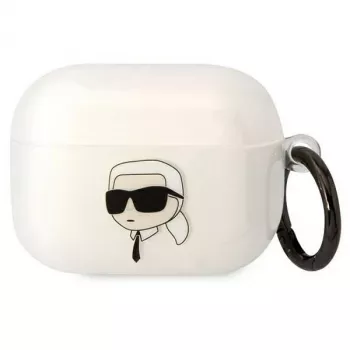 Karl Lagerfeld AirPods Pro kotelo läpinäkyvä Karl-pää-siluetilla