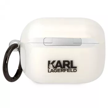 Karl Lagerfeld AirPods Pro kotelo läpinäkyvä Karl-pää-siluetilla