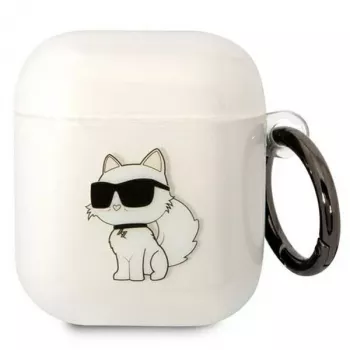 Karl Lagerfeld KLA2HNCHTCT AirPods 1/2 kotelo läpinäkyvä Ikonik Choupette