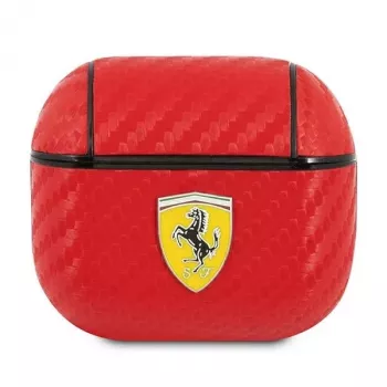 Ferrari FESA3CARE On Track AirPods 3 kotelo punainen PU carbon