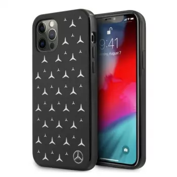Mercedes-Benz iPhone 12 Pro Max kovakuori hopeinen tähtikuvio musta
