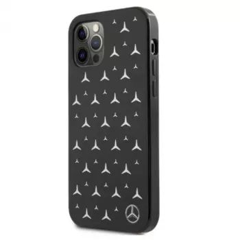 Mercedes-Benz iPhone 12 Pro Max kovakuori hopeinen tähtikuvio musta