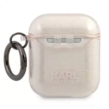 Karl Lagerfeld KLA2UKHGD AirPods 1/2 kotelo kultainen glitter Karl Head