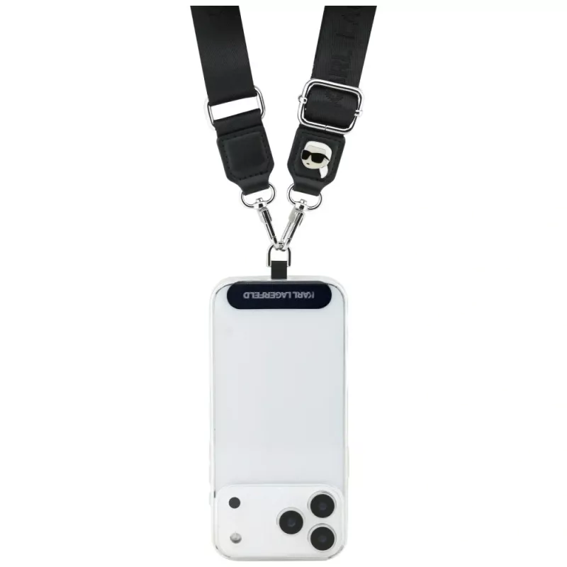 Karl Lagerfeld yleinen Strap Tether Patch Karl Metal Logo musta