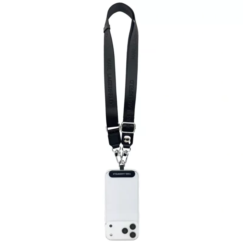 Karl Lagerfeld yleinen Strap Tether Patch Karl Metal Logo musta