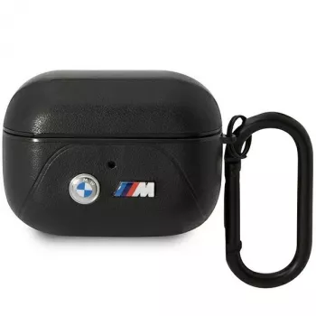 BMW AirPods Pro nahkakotelo kaarevalla linjakuviolla - musta