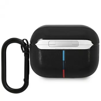 BMW AirPods Pro nahkakotelo kaarevalla linjakuviolla - musta