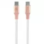 GUESS GUCCLALRGDP USB-C - USB-C pikalatauskaapeli 1,5 m pinkki kohokuvioidulla logolla
