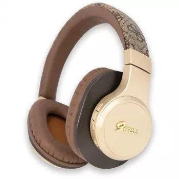 GUESS 4G Script Metal Logo langattomat on-ear-kuulokkeet Bluetooth 5.3 ruskea
