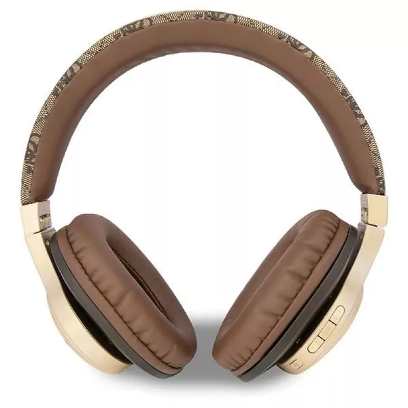 GUESS 4G Script Metal Logo langattomat on-ear-kuulokkeet Bluetooth 5.3 ruskea