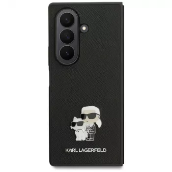 Karl Lagerfeld Saffiano Karl & Choupette Pin kotelo Samsung Galaxy Z Fold7 - musta