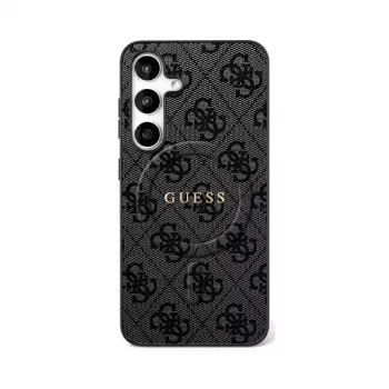GUESS 4G Ring Classic Logo MagSafe -kotelo Samsung Galaxy S25 FE - musta