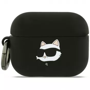 Karl Lagerfeld Silikoni Choupette Head 3D -kotelo AirPods Pro 3 - musta
