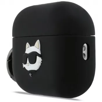 Karl Lagerfeld Silikoni Choupette Head 3D -kotelo AirPods Pro 3 - musta