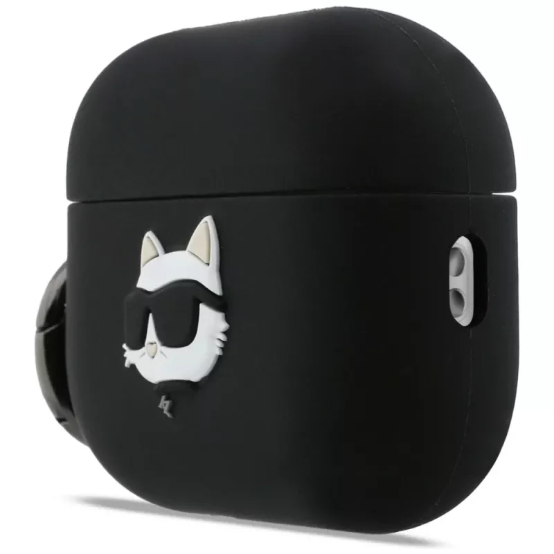 Karl Lagerfeld Silikoni Choupette Head 3D -kotelo AirPods Pro 3 - musta